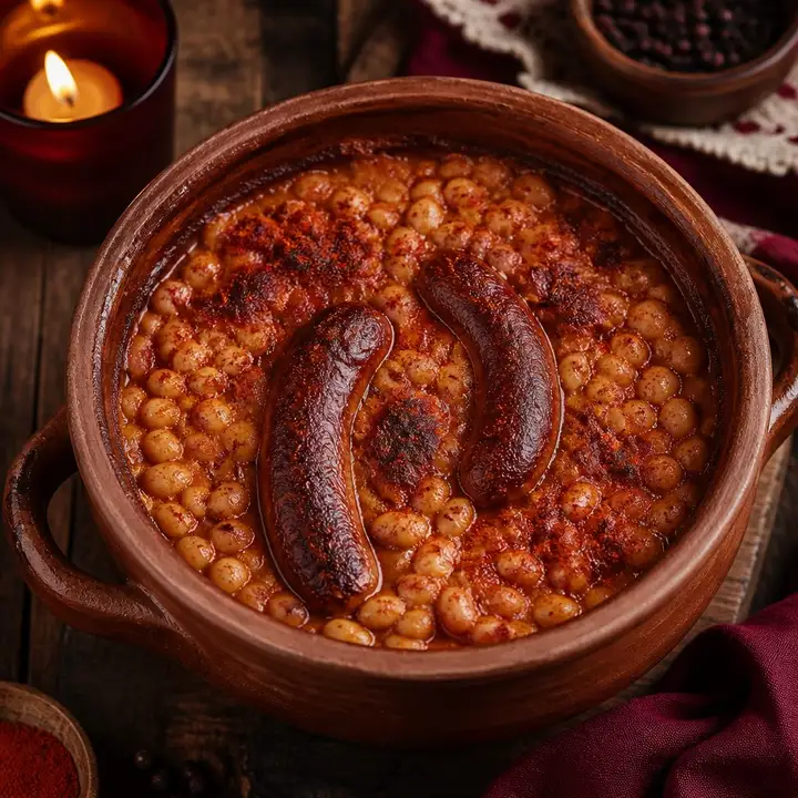 Slow-Baked Balkan Beans with Smoked Sausage — Porta Crveni Pevac