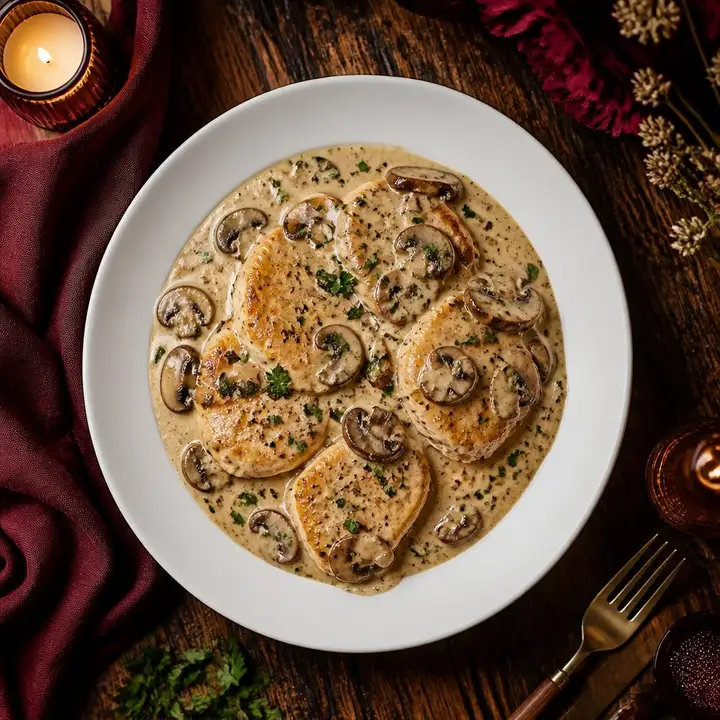 Chicken Medallions in Creamy Mushroom Sauce — Porta Crveni Pevac