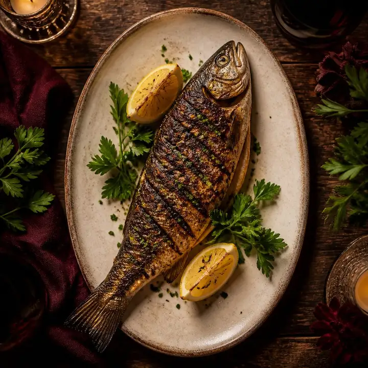 Fresh Charcoal-Grilled Trout — Porta Crveni Pevac