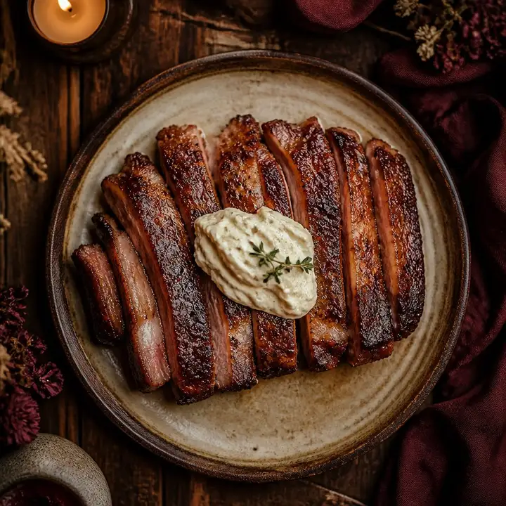 Slow-Roasted Boneless Pork Ribs with Kajmak — Porta Crveni Pevac