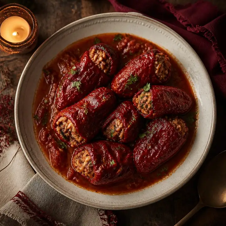 Traditional Stuffed Sun-Dried Peppers — Porta Crveni Pevac